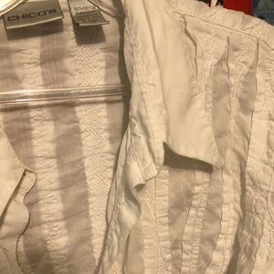 White threaded Button Down, Womens